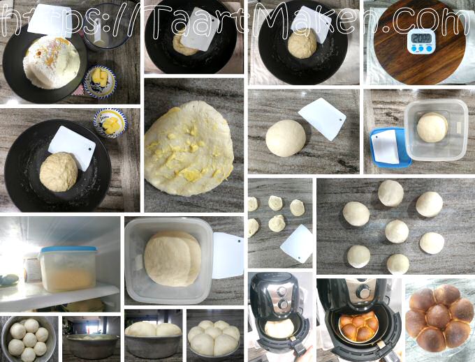 Airfryer brood bakken met koelkastrijs - zonder kneden 