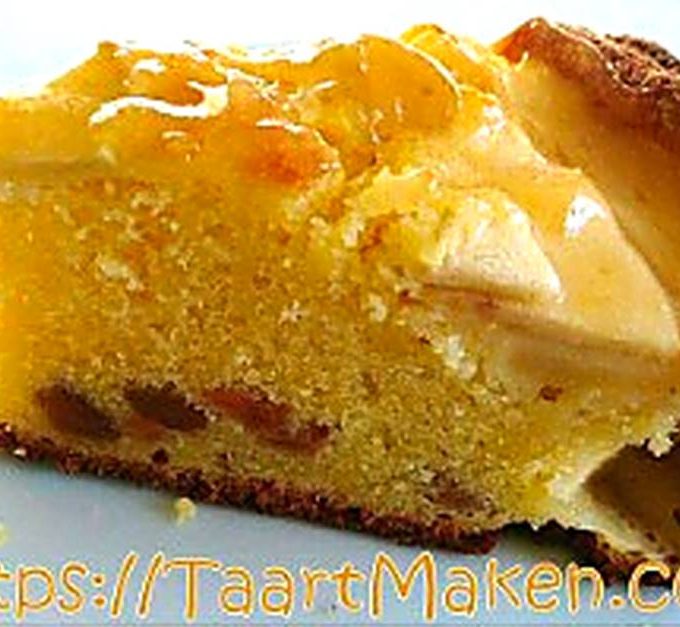 Appelcake recept van de Boerinnenbond – luchtige Breugelcake met stukjes appel, beetje rozijnen en goudbruine korst